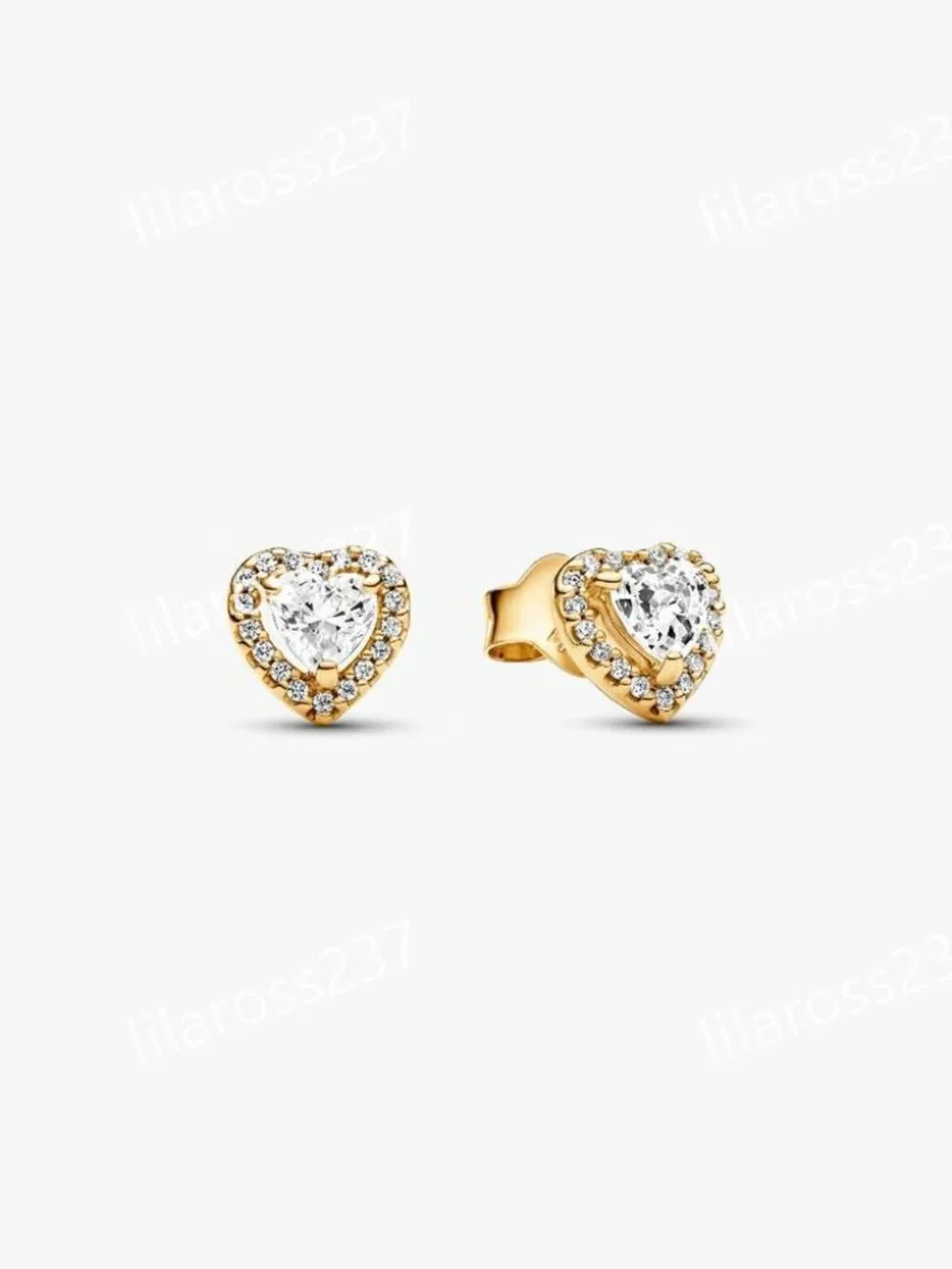 Sparkling Elevated Heart Stud Earrings